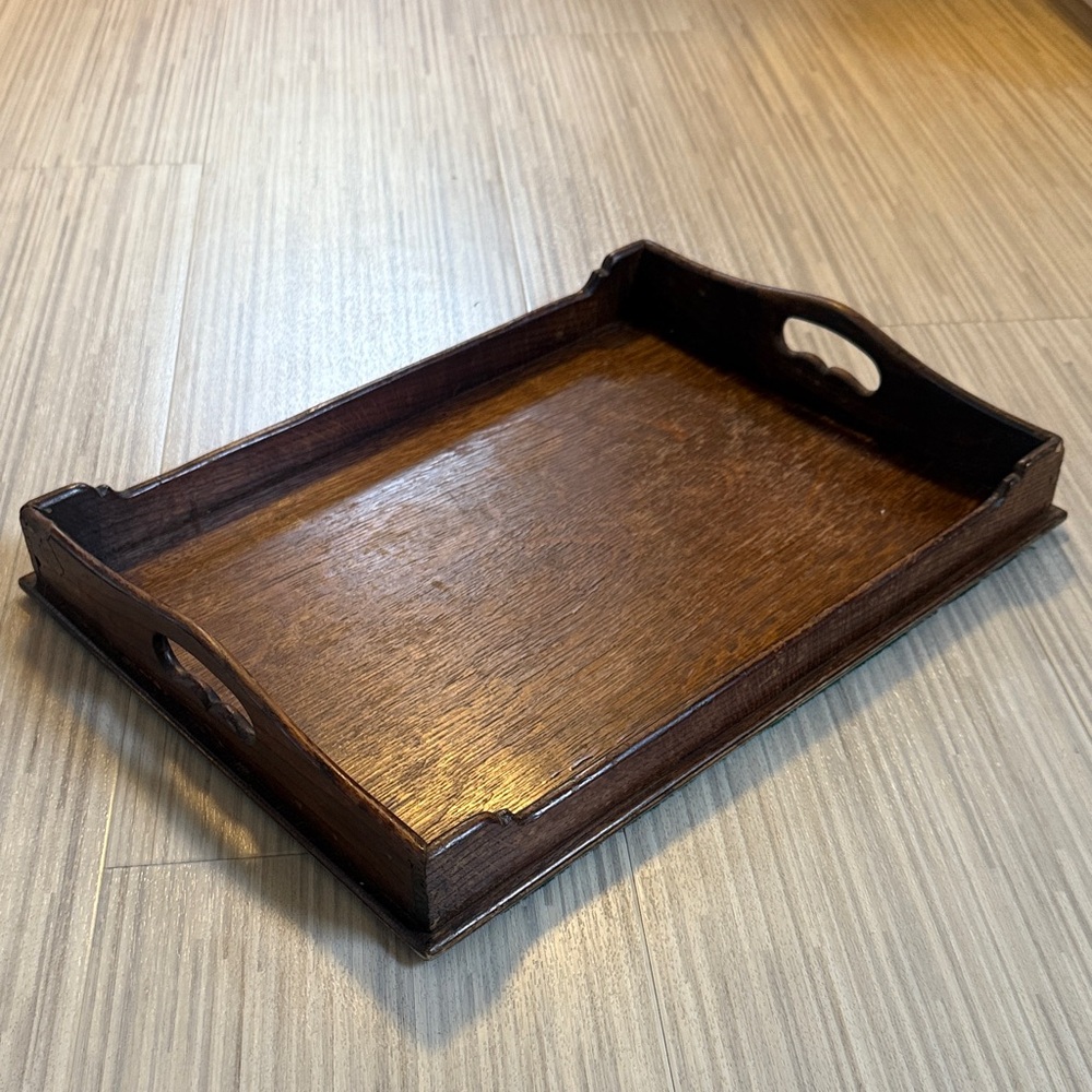 Elegant Antique Wooden Butlers or Serving Tray